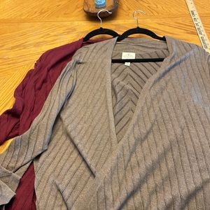 SOLD!! 2 sweaters for 1 price! Burgundy and grayish light brown! Identical!